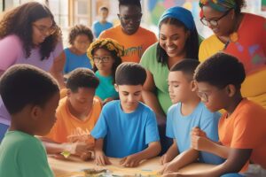 The featured image could depict a vibrant scene, capturing the essence of diversity and strength within autism. In the foreground, a group of individuals with autism, each displaying unique talents and abilities, engage in activities that showcase their superpowers. One person might be intensely focused on a task, demonstrating the power of concentration, while another might be seen solving a complex problem, showcasing analytical prowess. In the background, a supportive community surrounds them, symbolizing acceptance and understanding. The image is filled with warmth and positivity, reflecting the potential for greatness that lies within each individual on the autism spectrum. Overall, the featured image serves as a visual representation of empowerment, celebrating the diversity and unique strengths of individuals with autism.